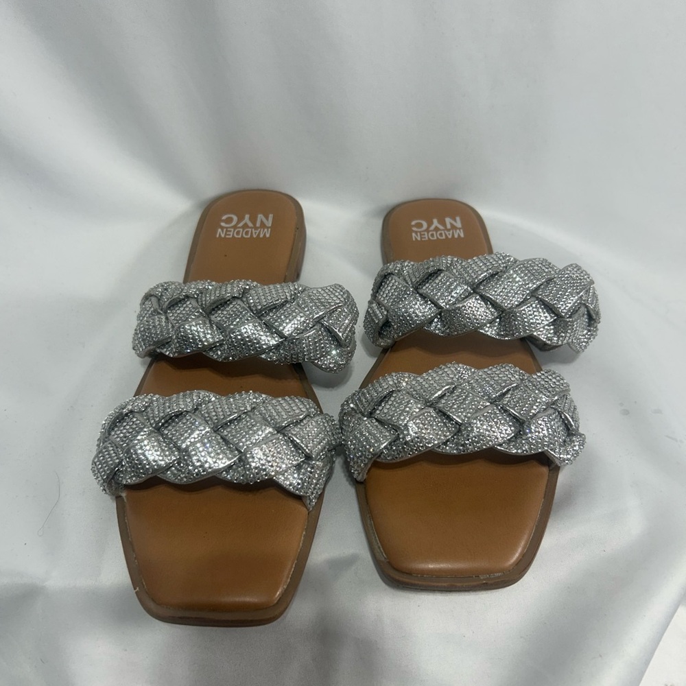 Steve Madden Silver Braided Sandals